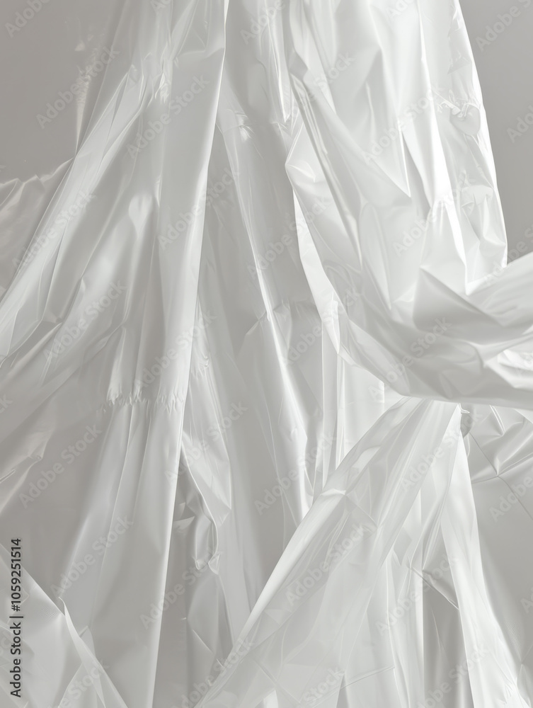 Obraz premium Fluid Liquid Crumpled Plastic Foil Lines Waves