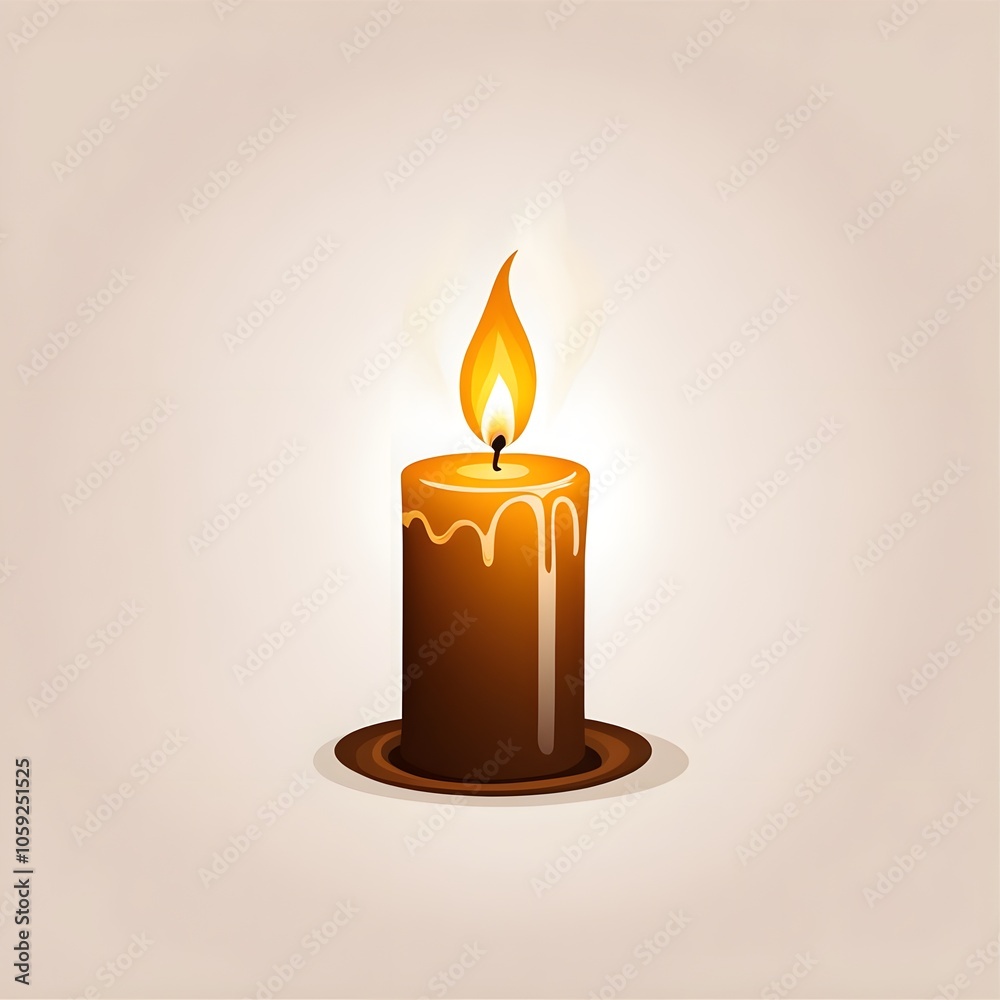 illustration of candle brown illustration of candle brown