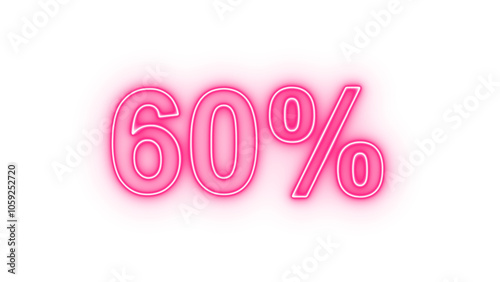60 percent off sale discount png. Up to 60% off neon light sign.