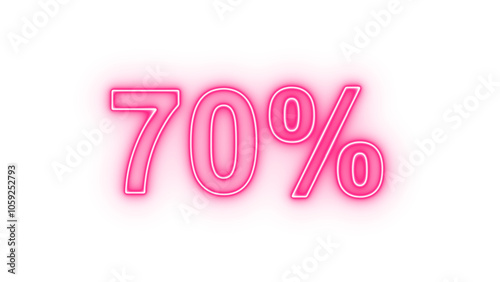 70 percent off sale discount png. Up to 70% off neon light sign.