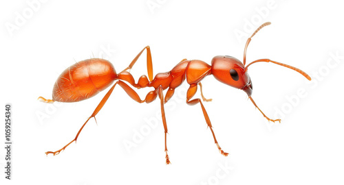 Red ant, white isolate background