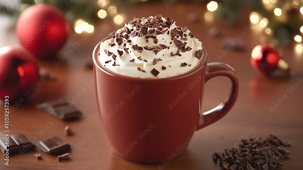 Indulge in creamy hot chocolate with whipped cream delight Indulge in creamy hot chocolate with whipped cream delight