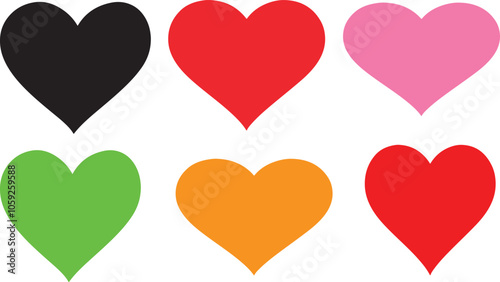 heart shape red vector love icon illustrator