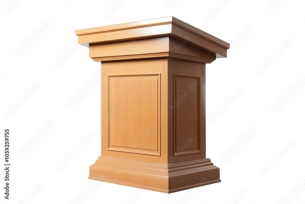 A wooden podium or lectern, Perfect for presentations or speeches, isolated on transparent or white background