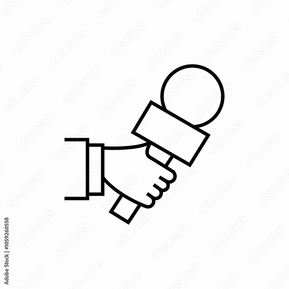 reporter microphone icon sign vector reporter microphone icon sign vector