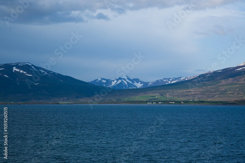 Wallpaper Mural Iceland with snow on the mountains Torontodigital.ca