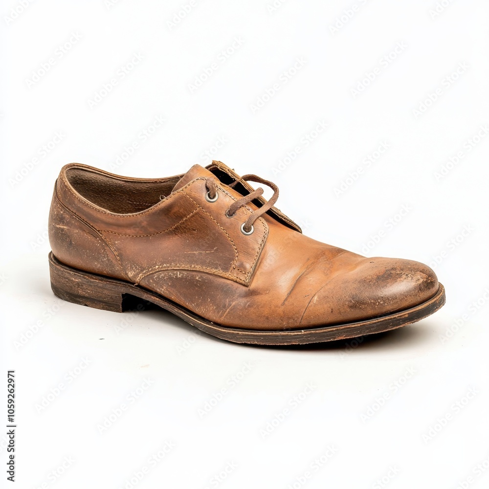 A classic brown leather shoe featuring a worn finish and simple lace-up design, perfect for smart casual or formal occasions. A classic brown leather shoe featuring a worn finish and simple lace-up design, perfect for smart casual or formal occasions.
