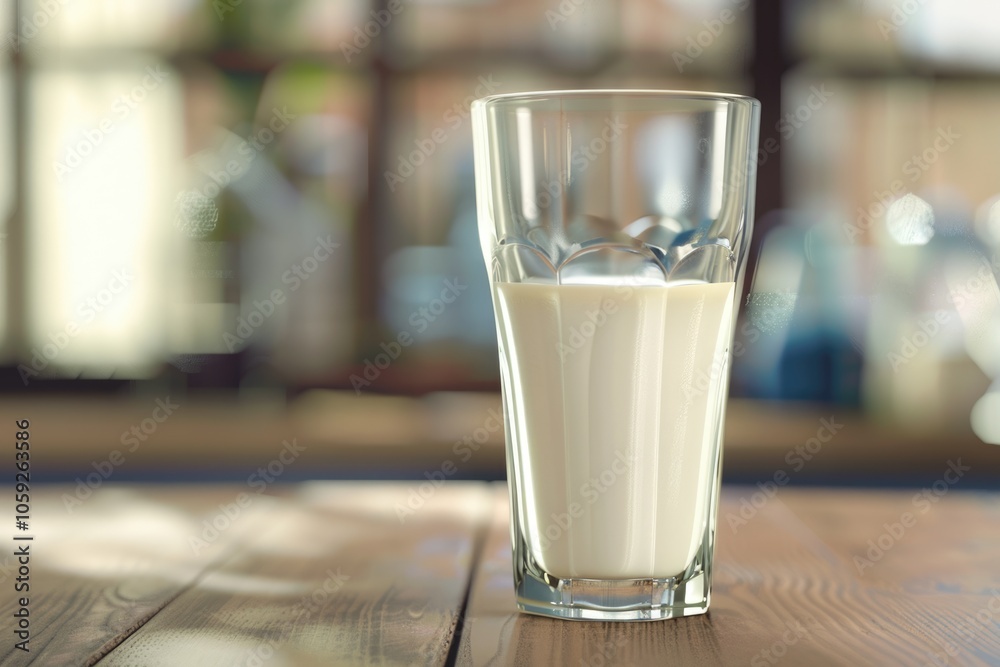 Milk in a glass. Protein rich dairy product. Photo realistic raster illustration. Milk in a glass. Protein rich dairy product. Photo realistic raster illustration.