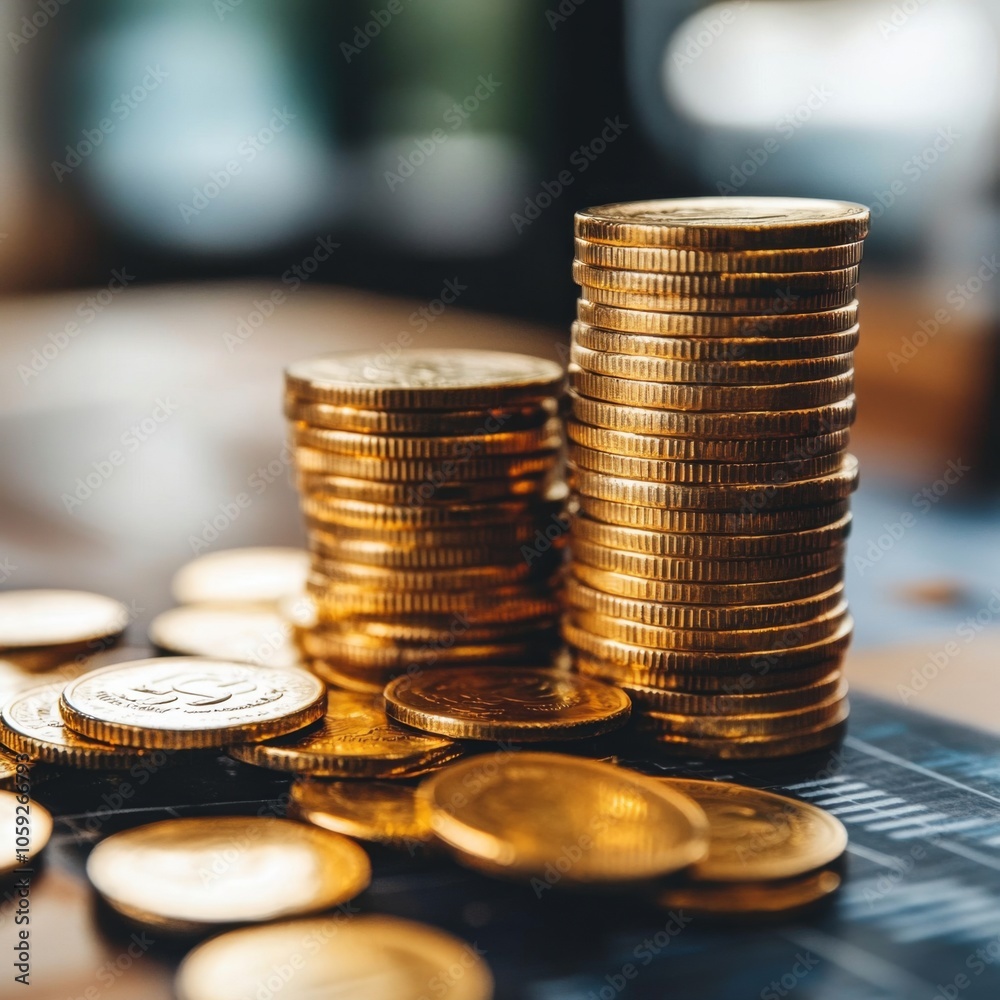 Stacked Coins Symbolizing Financial Growth and Value Stacked Coins Symbolizing Financial Growth and Value
