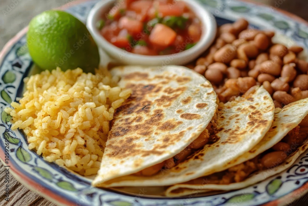 Kids breakfast quesadilla with beans rice and cheese Kids breakfast quesadilla with beans rice and cheese