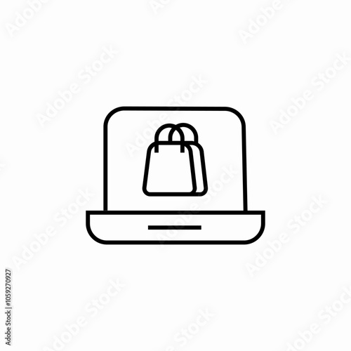 laptop online shopping icon sign vector