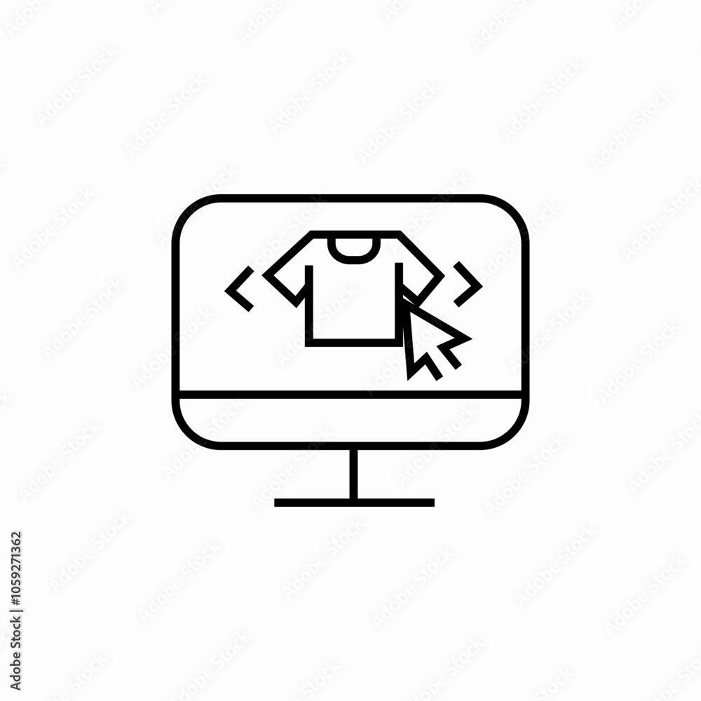 online clothes store choice icon sign vector online clothes store choice icon sign vector
