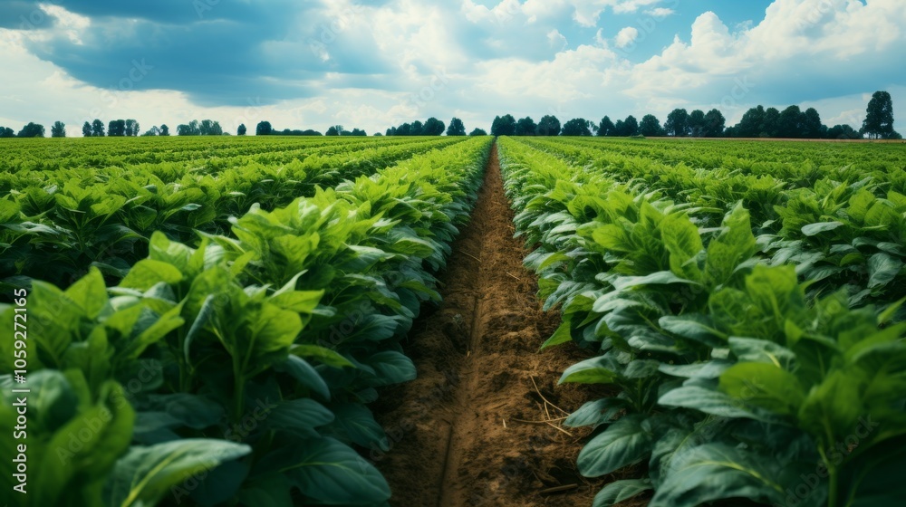 Vibrant green fields the beauty of agriculture and nature’s bounty under a dramatic sky Vibrant green fields the beauty of agriculture and nature’s bounty under a dramatic sky