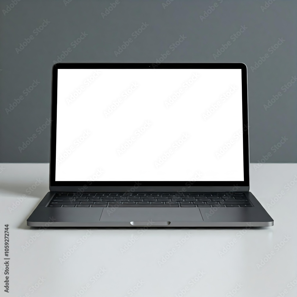 Modern Laptop Mockup with Blank Screen Modern Laptop Mockup with Blank Screen