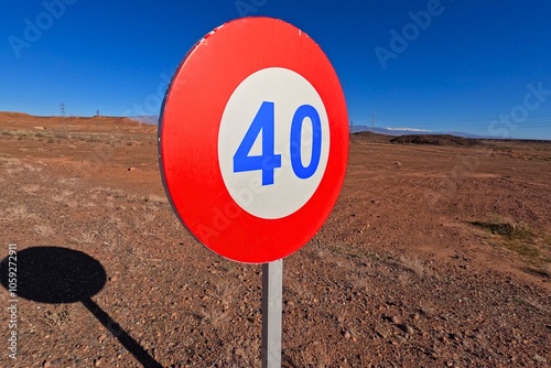 Speed Limit 40 Road Sign photo