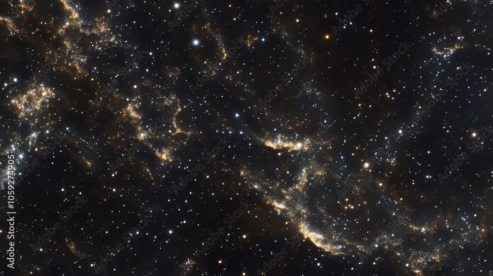 Fototapeta premium The dark night sky filled with twinkling stars across the vast galaxy.