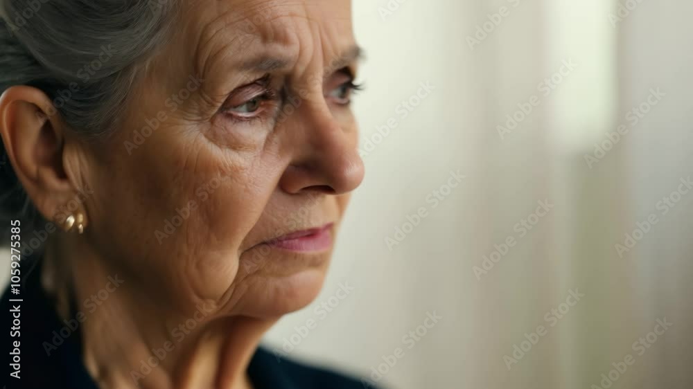 Elderly woman conveying different emotions Elderly woman conveying different emotions