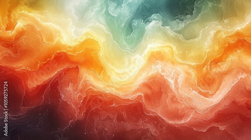 Abstract Swirling Liquid Painting in Warm Colors