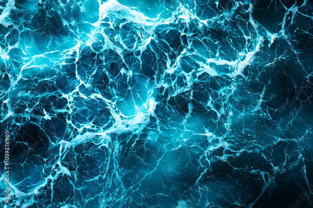 Vibrant blue ocean water with dynamic waves and foam patterns, creating mesmerizing abstract texture. interplay of light and shadow enhances depth and movement of water Vibrant blue ocean water with dynamic waves and foam patterns, creating mesmerizing abstract texture. interplay of light and shadow enhances depth and movement of water