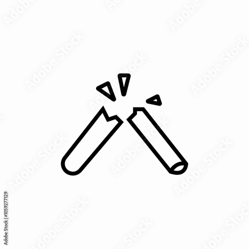 broken cigarette icon sign vector