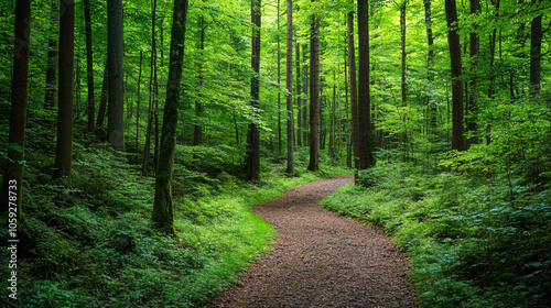 green forest path sunlight nature landscape