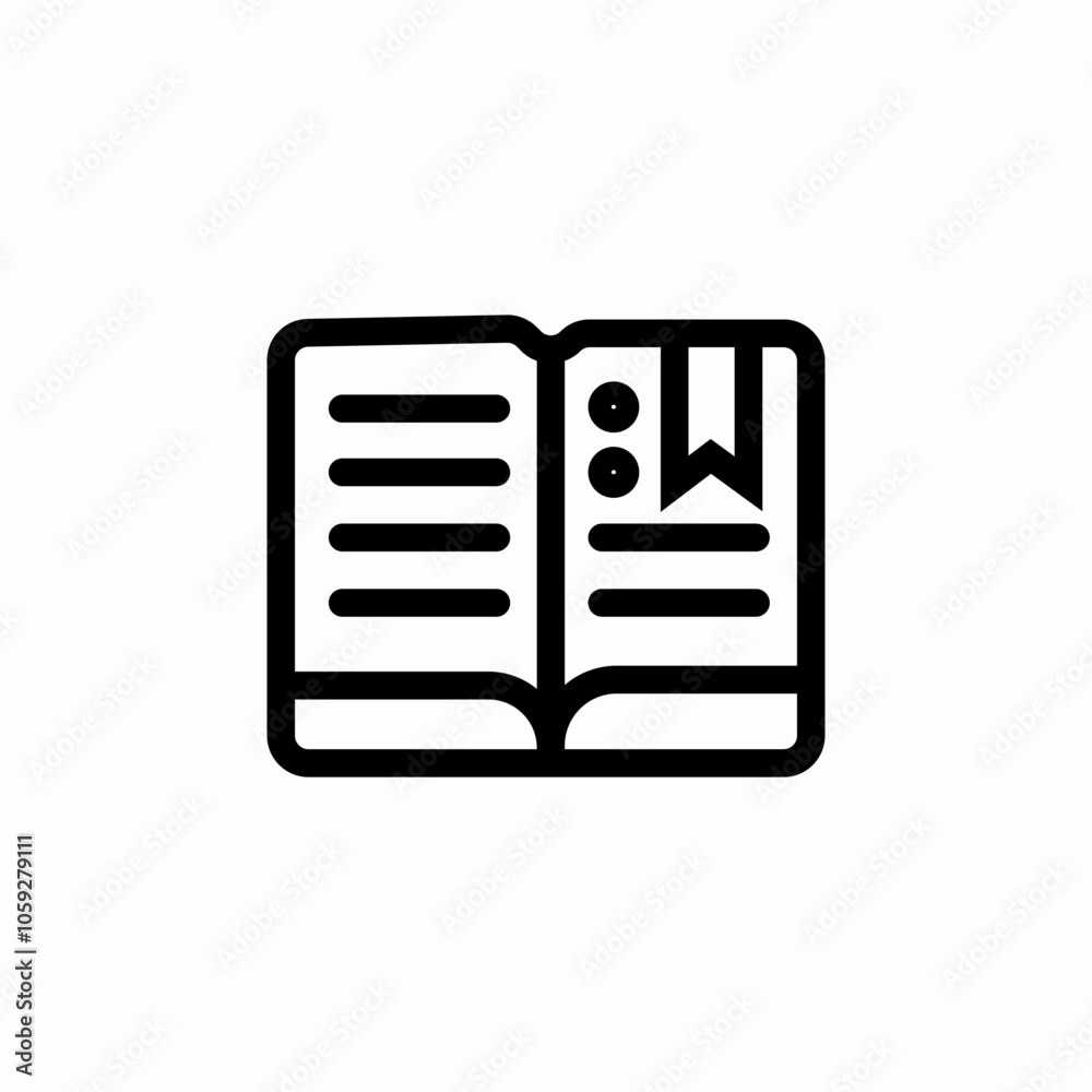 open book bookmark icon sign vector open book bookmark icon sign vector