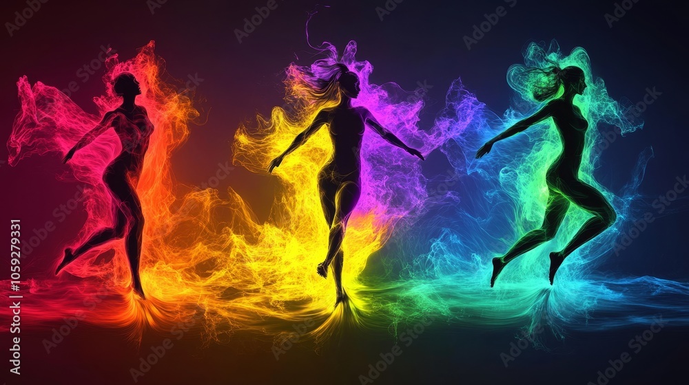 Dynamic Energy of Fluid Shapes: Abstract Human Silhouettes in Vibrant Motion Dynamic Energy of Fluid Shapes: Abstract Human Silhouettes in Vibrant Motion