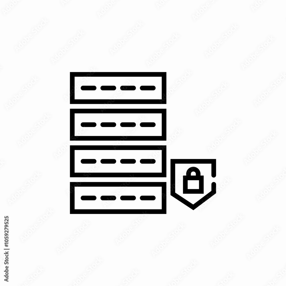 server lock protection icon sign vector server lock protection icon sign vector