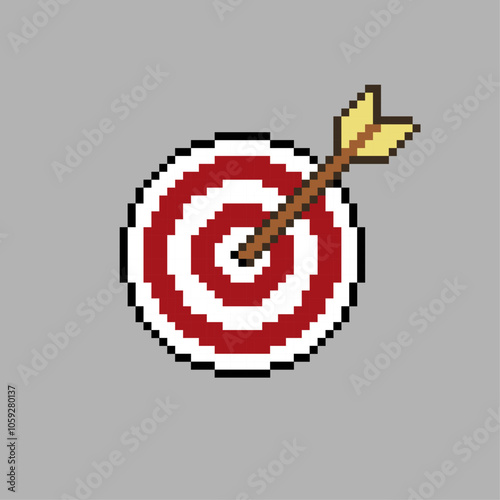 arrow hit bullseye board pixel art