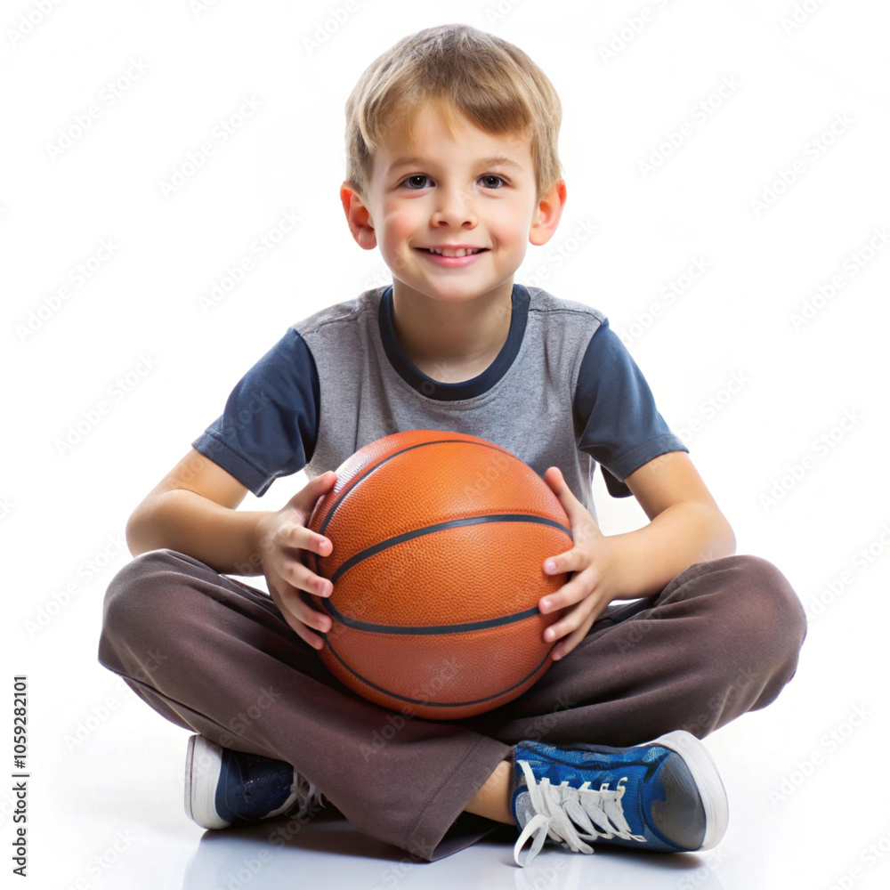 Young kid playing basketball generative ai Young kid playing basketball generative ai