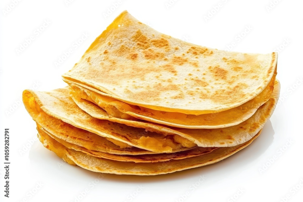 Quesadillas from Mexico on a white background Quesadillas from Mexico on a white background