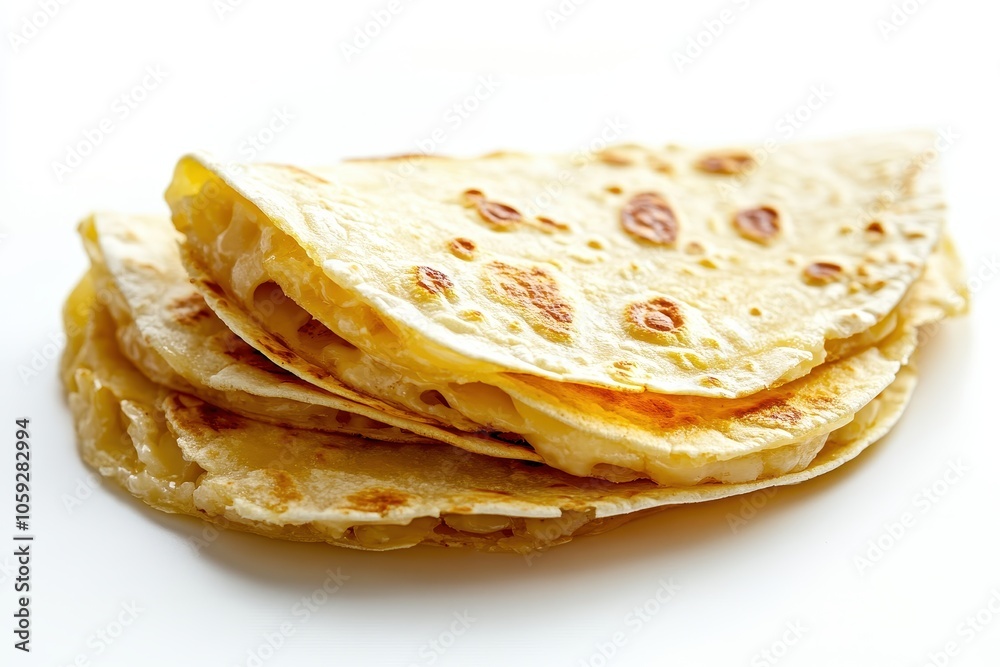Quesadillas with cheddar cheese on a white background Quesadillas with cheddar cheese on a white background