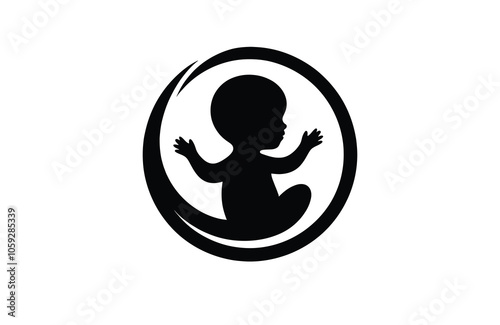 Child silhouette vector illustration art