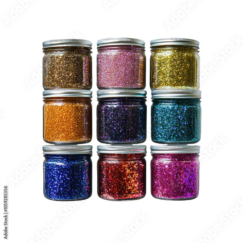 Glitter Jars Isolate Transparency Background