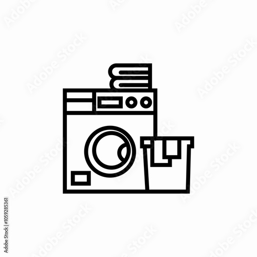 laundry washing machine icon sign vector