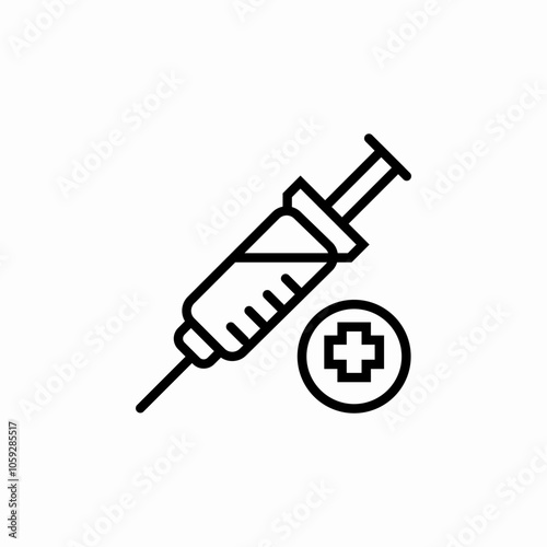 medical injection syringe icon sign vector