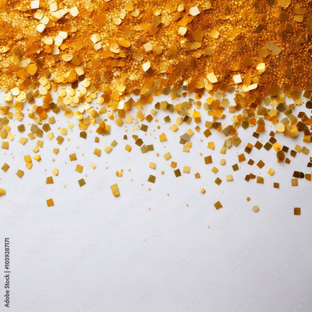 gold confetti around the border with empty space gold confetti around the border with empty space