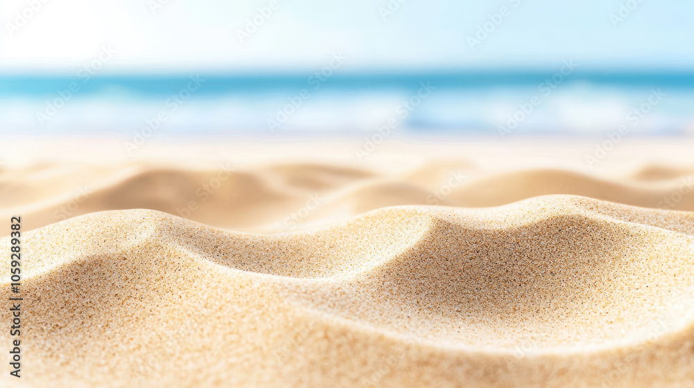 Sandy beach with gentle waves in the background, creating a serene and tranquil coastal scene perfect for relaxation and escape. Sandy beach with gentle waves in the background, creating a serene and tranquil coastal scene perfect for relaxation and escape.