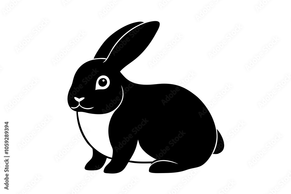 Obraz premium white rabbit isolated on white background