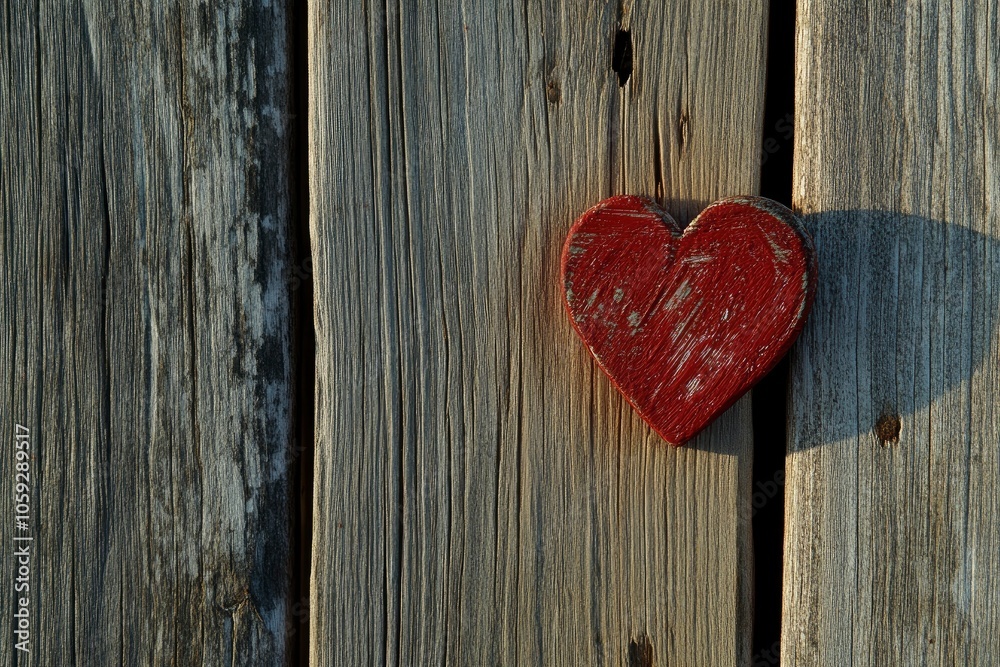 background for Valentine's Day on wooden boards with generative ai background for Valentine's Day on wooden boards with generative ai
