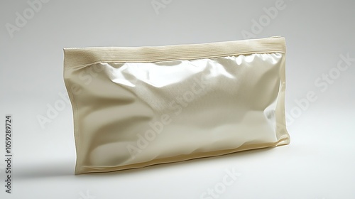 Detailed 3D mockup of a fabric pouch for realistic product packaging, isolated on a white background, ideal for a professional and clear social media display. High resolution Illustration, in the