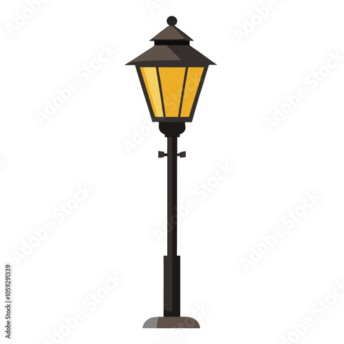 Street lamp isolated on white background.