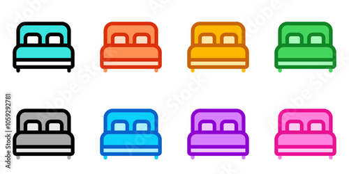 Editable double bed vector icon. Part of a big icon set family. Perfect for web and app interfaces, presentations, infographics, etc