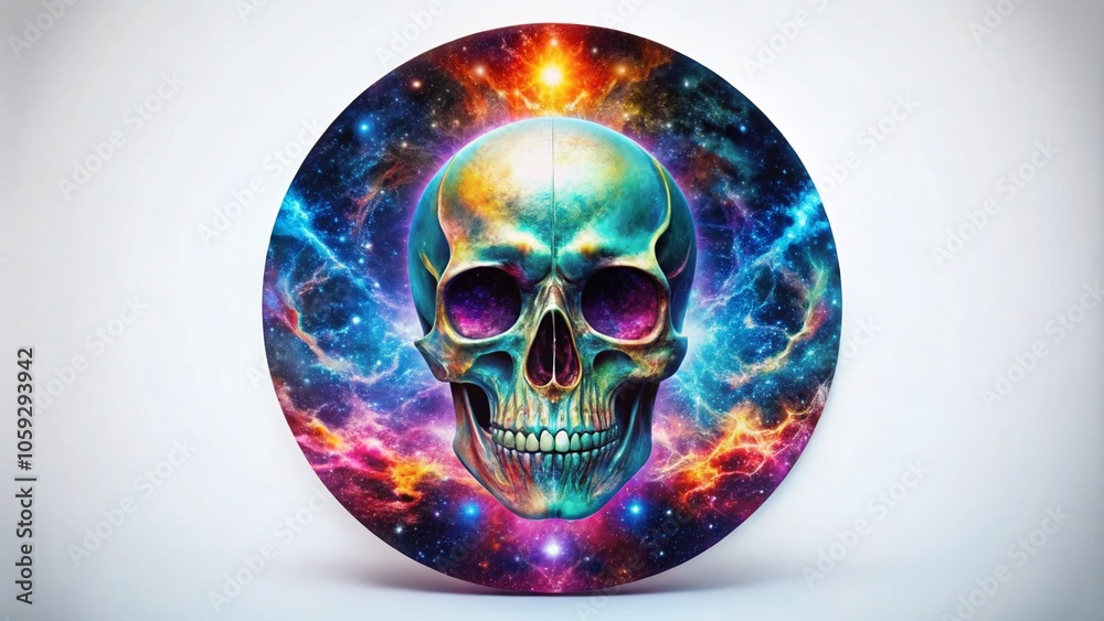 Cosmic Skull Silhouette Artwork in Psychedelic Space Theme for Unique Home Decor and Digital Backgrounds Cosmic Skull Silhouette Artwork in Psychedelic Space Theme for Unique Home Decor and Digital Backgrounds