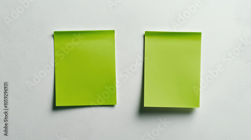 Two green sticky notes on light background, perfect for reminders