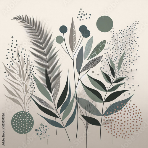 background with flowers and plants. abstract background.