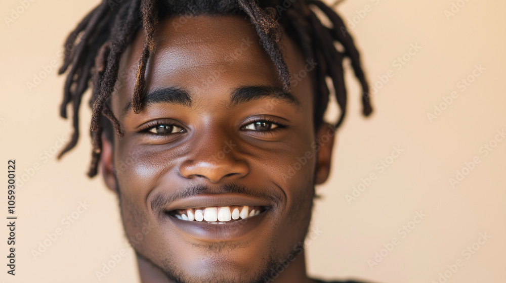 Smiling Young Man with Dreadlocks Smiling Young Man with Dreadlocks