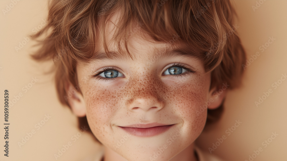 Happy Boy with Freckles and Blue Eyes Happy Boy with Freckles and Blue Eyes