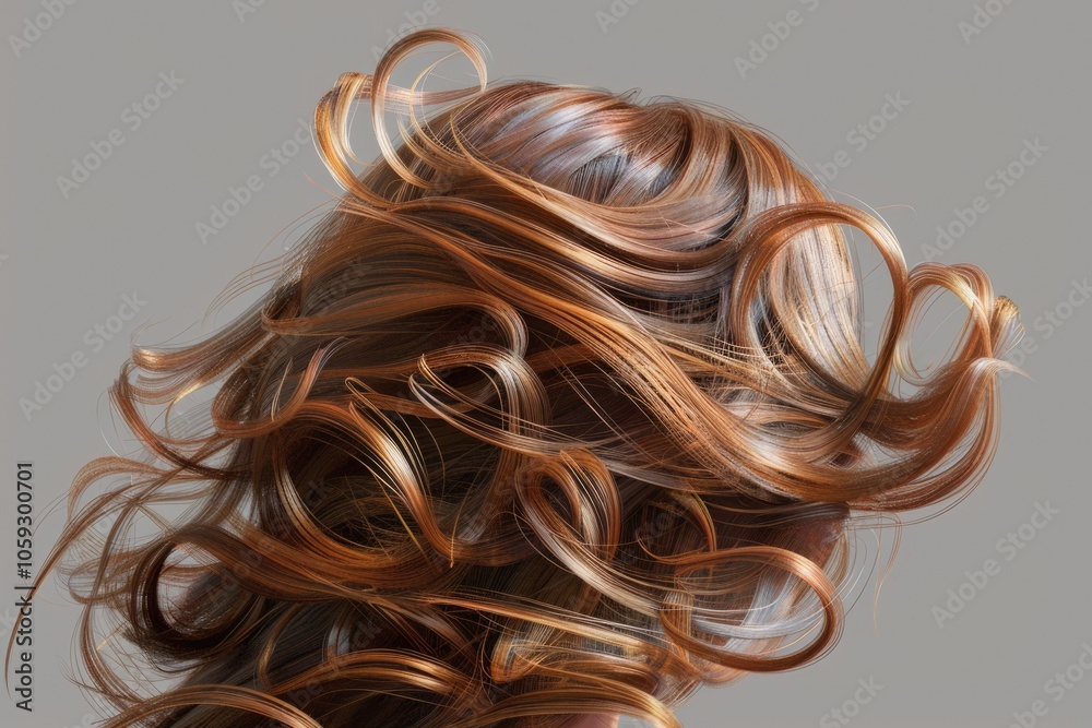 Lively hair on a gray background. Lively hair on a gray background.