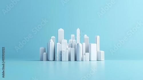 Renewablepowered skyscrapers, zerocarbon architecture, futuristic cityscape, 3D illustration